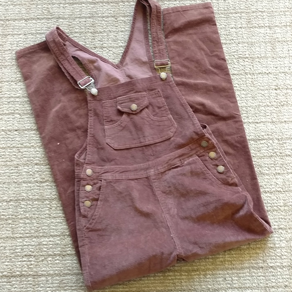 Brown Corduroy Skinny Leg Overall NWT